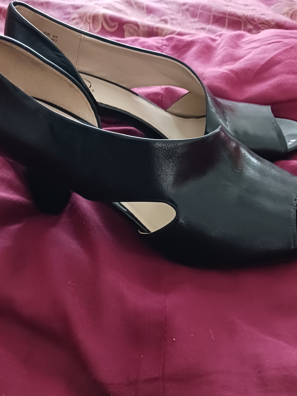 Life Stride Black Open-Toe Mid Heel Pumps - Caren- Simply Comfort - Picture 4 of 6